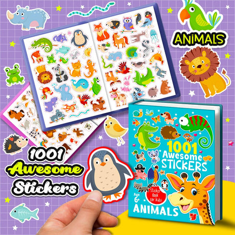 1001 Awsome Stickers - Animals - Retail Maharaj