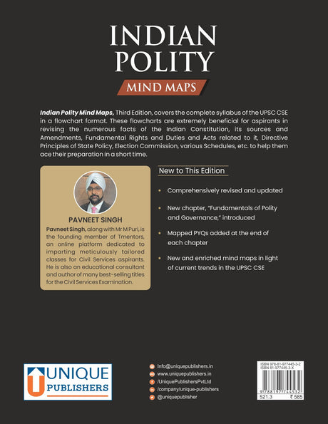 Indian Polity Mind Maps, 4th Revised Edition - Comprehensive Guide for UPSC & State Civil Services Examinations | Quick Revision | Thoroughly Updated | Essential for Exam Success | 9788197744532 - Retail Maharaj