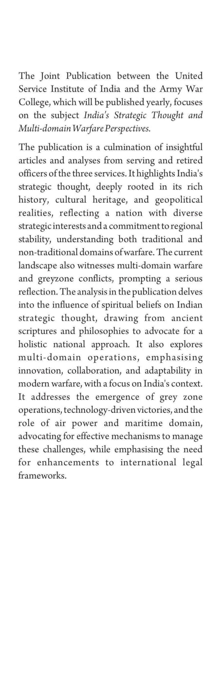 India's Strategic Thought and Multi-Domain Warfare Perspectives - Retail Maharaj