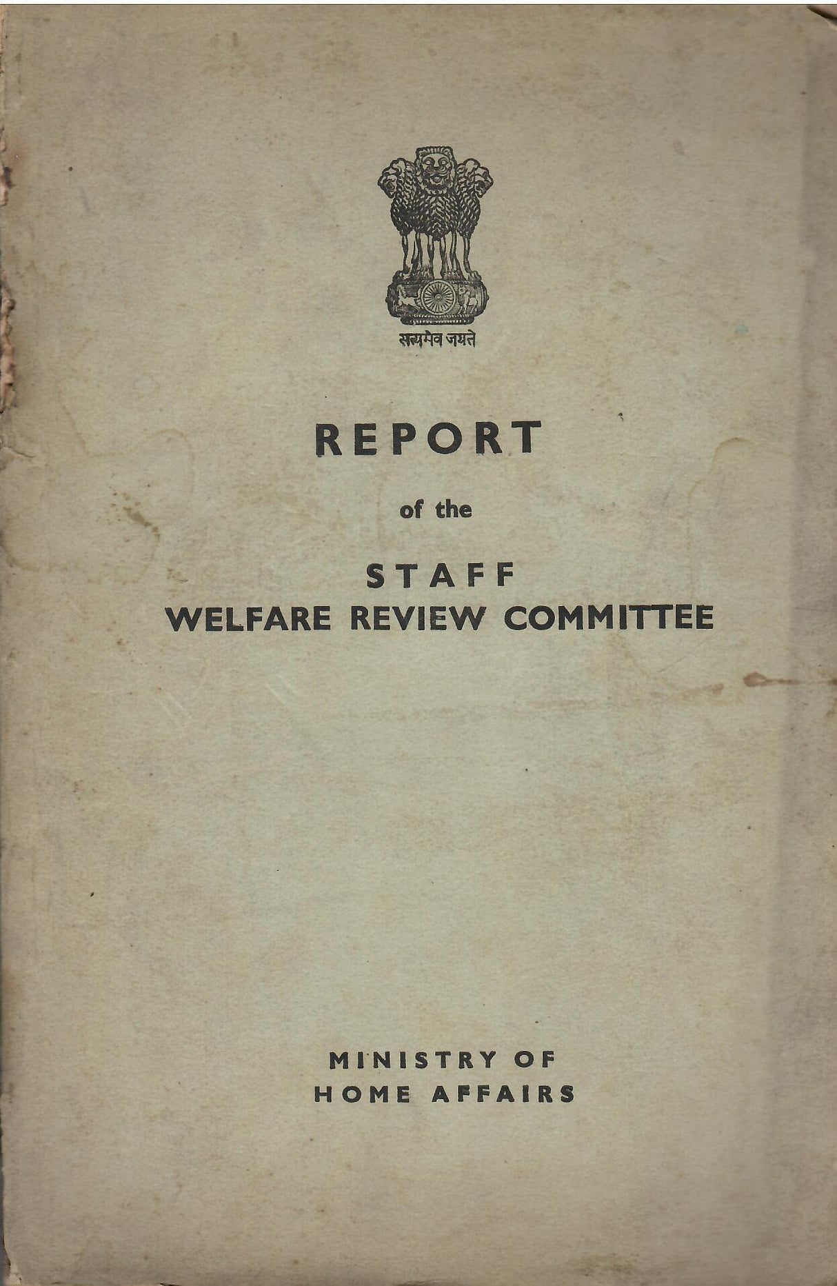Report Of The Staff Welfare Review Committee