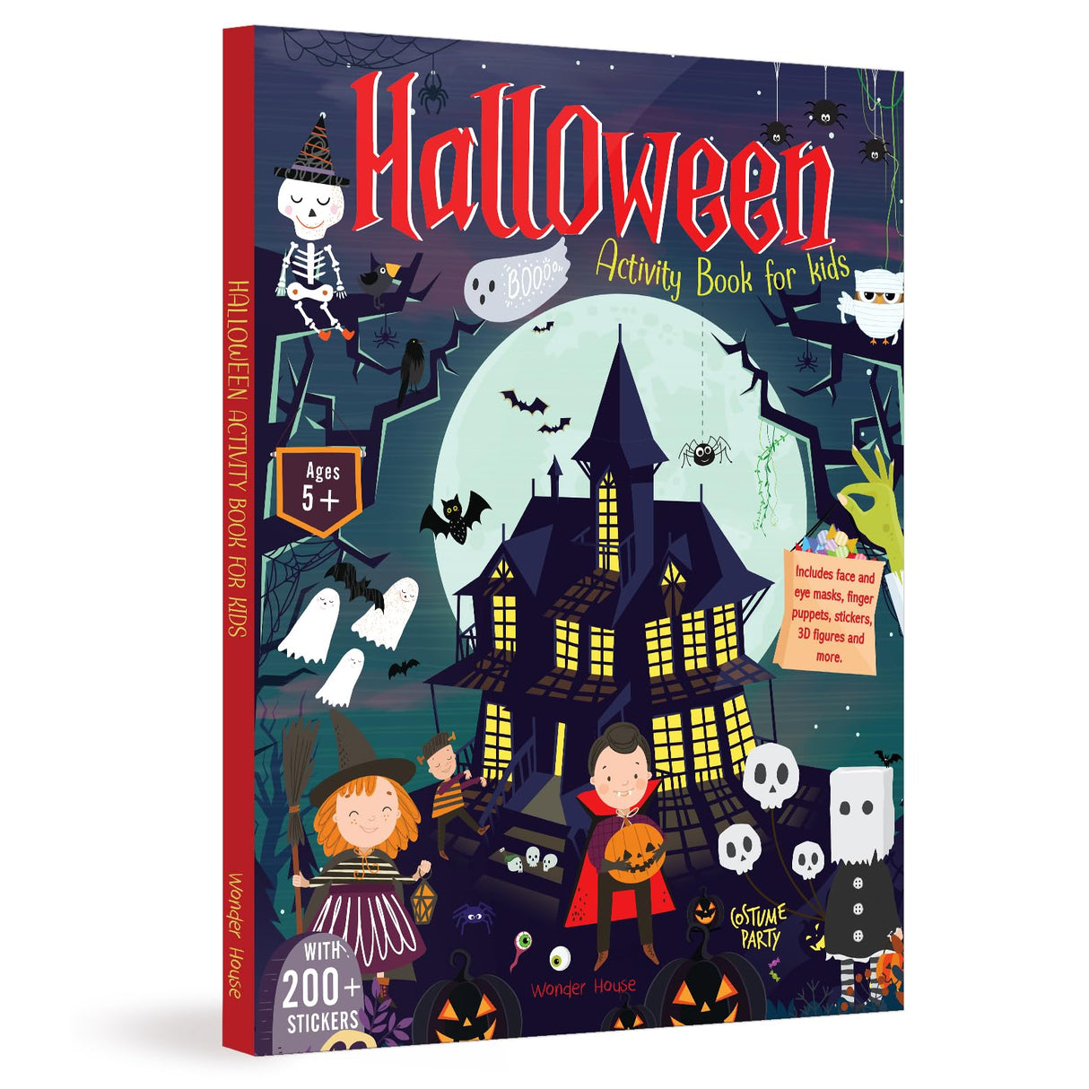 Halloween Activity Book for Kids Spooky Puzzles, Coloring & Games | Ages 4–8 | 2+ Hours of Festive Fun with Mazes, Stickers & More - Retail Maharaj