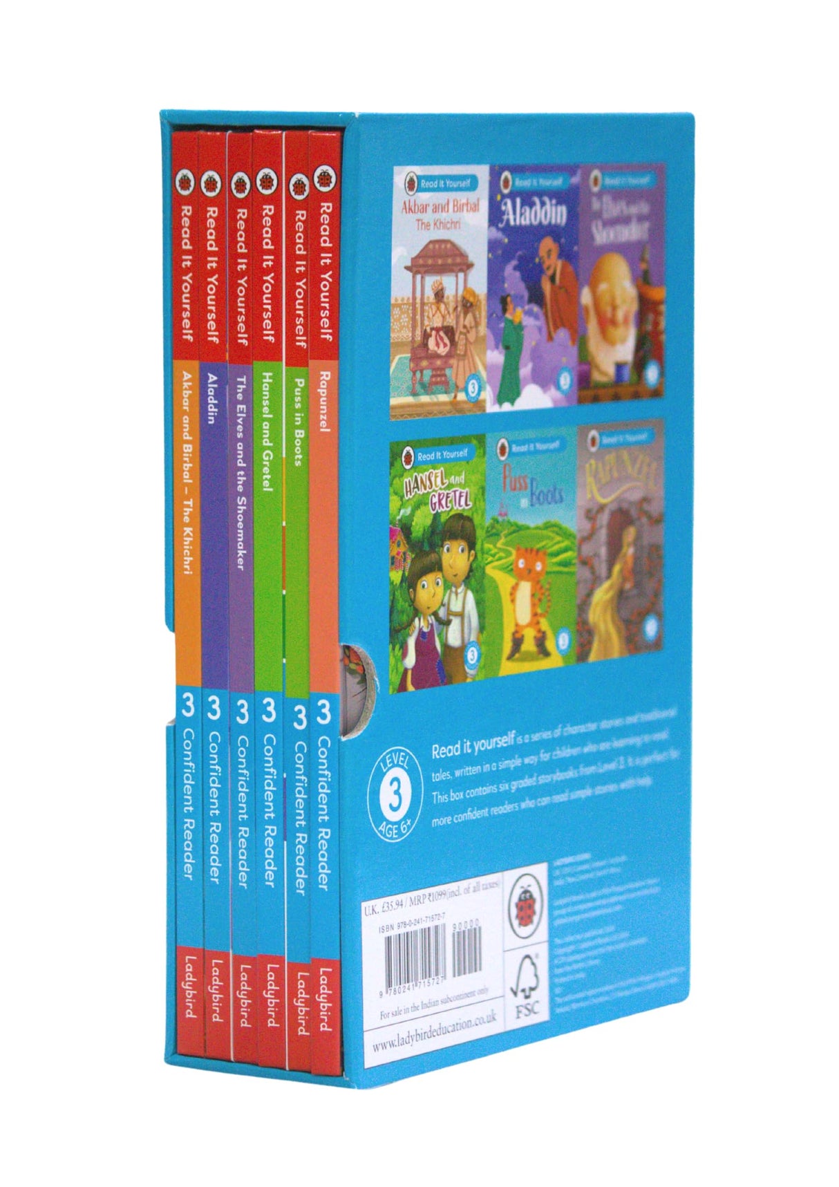 Read It Yourself with Ladybird: Confident Readers Level 3: 6 Books Collection Box Set (Akbar and Birbal, Aladdin, Puss in Boots, Hansel and Gretel, Rapunzel and The Elves and the Shoemaker - Retail Maharaj