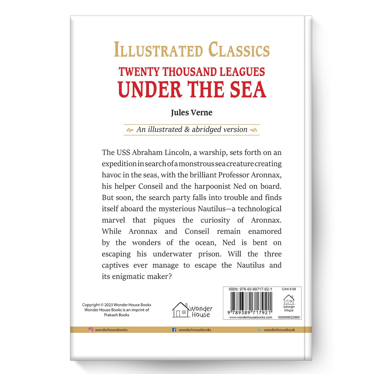 Twenty Thousand Leagues Under The Sea: Illustrated Abridged Children Classics English Novel With Review Questions (Hardback) - Retail Maharaj