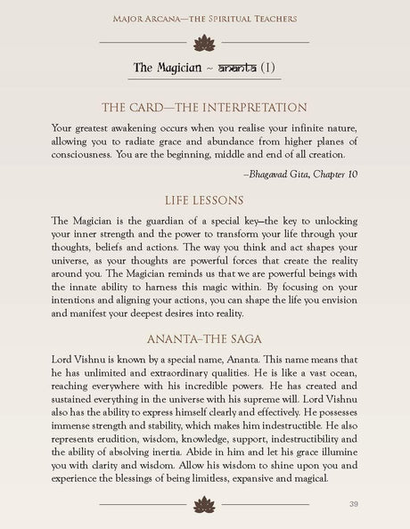 The Vedanta Tarot: Readings from the Ancient Indian Scriptures | Spiritual Journey with the Mystical Vedanta Tarot | Mystical Vedanta Tarot Deck & Guidebook – Include 22 Cards with 112 Book Pages - Retail Maharaj