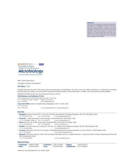 Competency Based Questions And Answers In Microbiology For Second Mbbs Professional Examination (Pb 2024) - Retail Maharaj