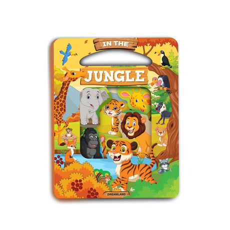 In the Jungle Die Cut Window Board Book for Kids Age 3+ | Early Learning Picture Book with Fun Jungle Animal Facts, Bright Pages & Die-Cut Shape for Easy Handling and Engagement - Retail Maharaj
