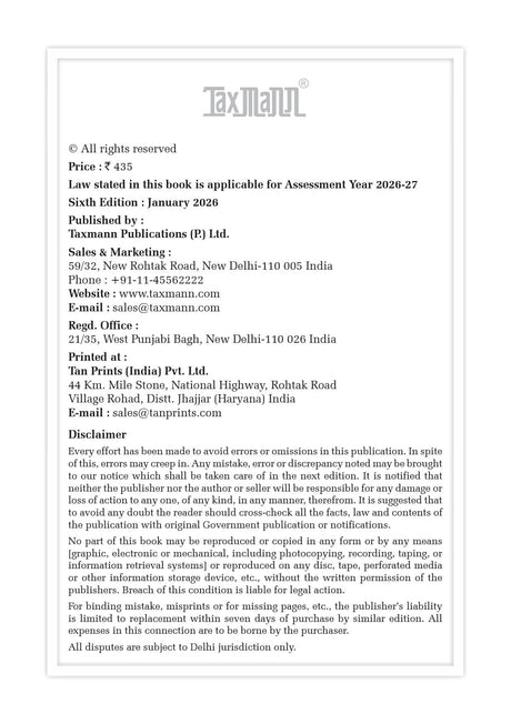 Taxmann's CRACKER for Tax Laws & Practice (Paper 7 | Tax) [AY 2026-27] – Exam-analytics–driven | Question-centric Preparation Manual for CS Executive | June/Dec. 2026 Exams - Retail Maharaj