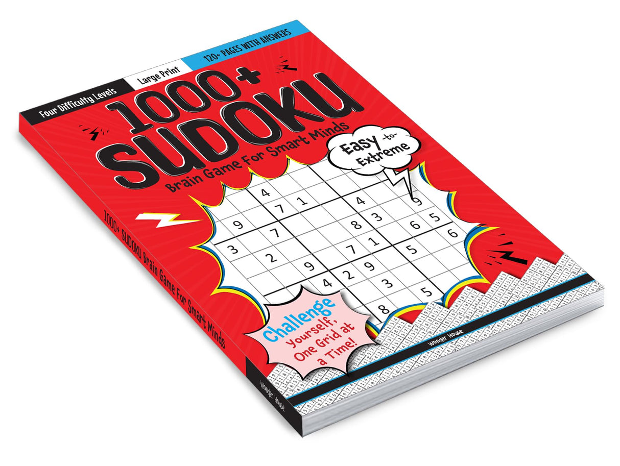 1000+ Sudoku Brain Games for Smart Minds | Fun Logic Puzzles for All Levels | Ages 8–12 | Boost Focus & Problem-Solving Skills with Hours of Fun - Retail Maharaj