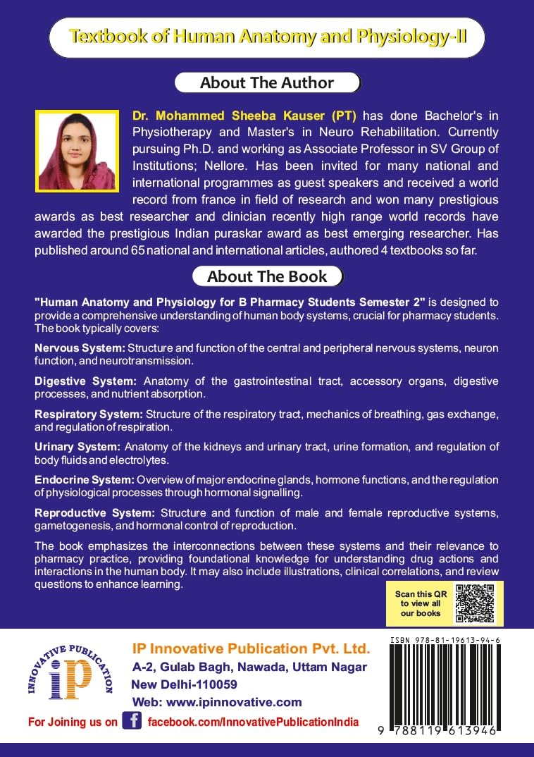 Textbook of Human Anatomy and Physiology-II for the Students of B.Pharm 2nd Semester - Retail Maharaj