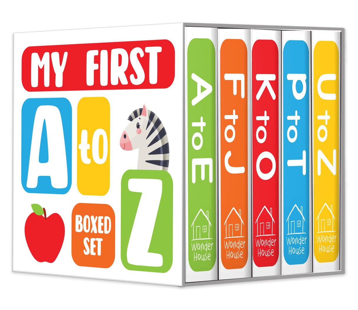 My First A to Z – Boxed Set of 5 Mini Board Books: Learn the Alphabet from A to Z with Bright Pictures & Fun Learning | Includes A–E, F–J, K–O, P–T, ... Toddlers & Preschoolers | Ages 0–5 Years - Retail Maharaj
