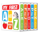 My First A to Z – Boxed Set of 5 Mini Board Books: Learn the Alphabet from A to Z with Bright Pictures & Fun Learning | Includes A–E, F–J, K–O, P–T, ... Toddlers & Preschoolers | Ages 0–5 Years - Retail Maharaj