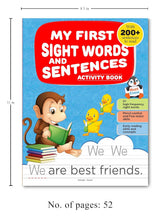 My First Sight Words and Sentences: Activity Book for Children | Build Early Reading & Writing Skills | Ages 4–7 | Fun Practice with Everyday Words - Retail Maharaj