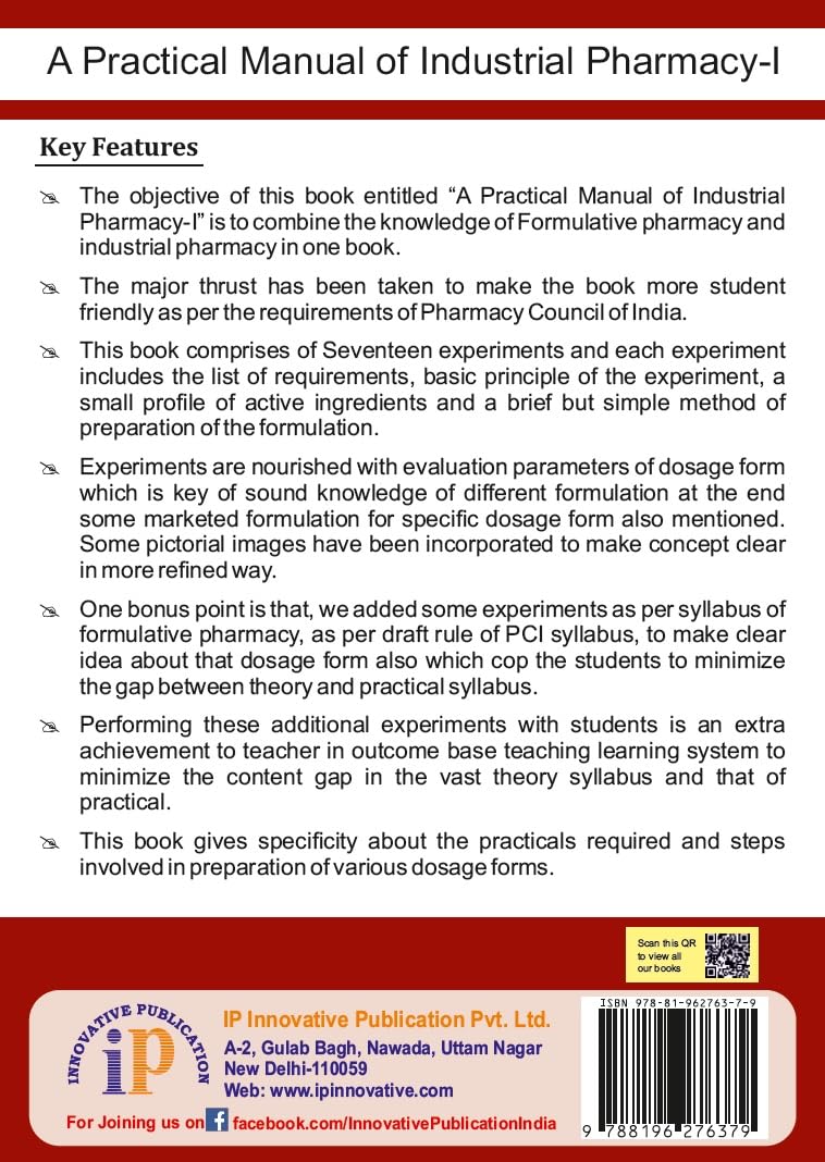 A Practical Manual of Industrial Pharmacy-I for Third Year B.Pharmacy Vth Semester - Retail Maharaj