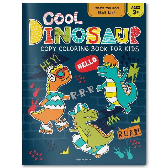 Cool Dinosaur Copy Coloring Book For Kids - Retail Maharaj