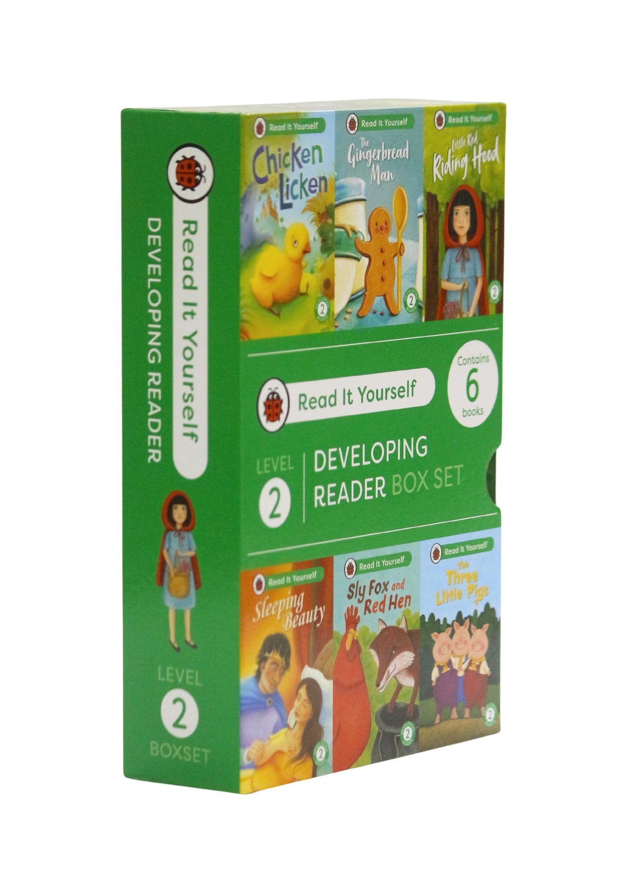 Read It Yourself with Ladybird: Developing Readers Level 2: 6 Books Collection Box Set (The Three Little Pigs, The Gingerbread Man, Little Red Riding Hood, Sleeping Beauty and Chicken Licken) - Retail Maharaj