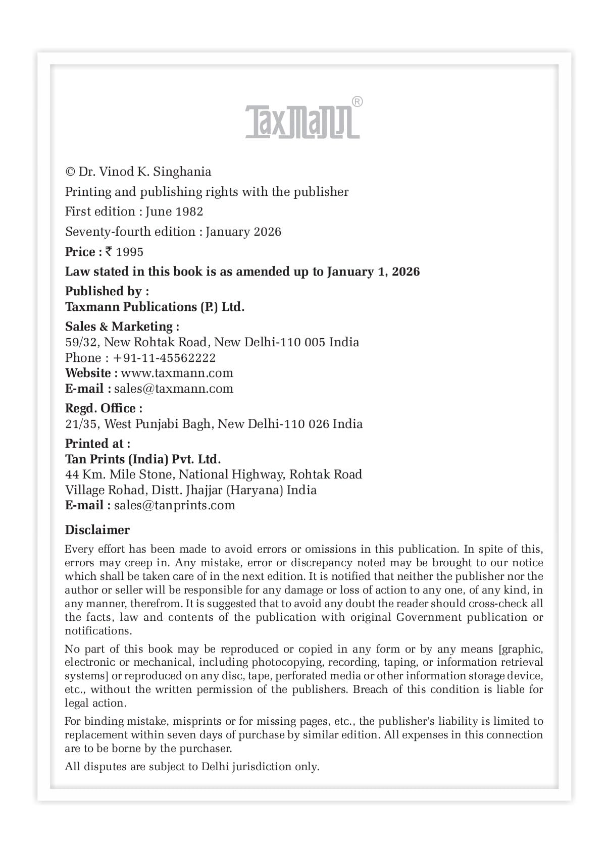Taxmann's Students' Guide to Income Tax & GST | AY 2026-27 – Comprehensive Textbook that Systematically Bridges Statutory Theory & Practical Computation in Income-tax & GST - Retail Maharaj