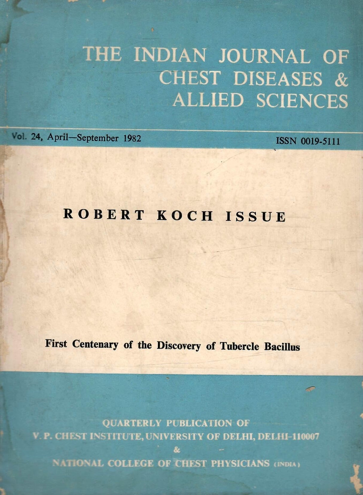 The Indian Journal Of Chest Diseases & Allied Sciences - Vol. 24 , 1982 - Jan-March , April-Sept , Oct-Dec ( Complete In 3 Issue ) ( Set Of 3 Books )