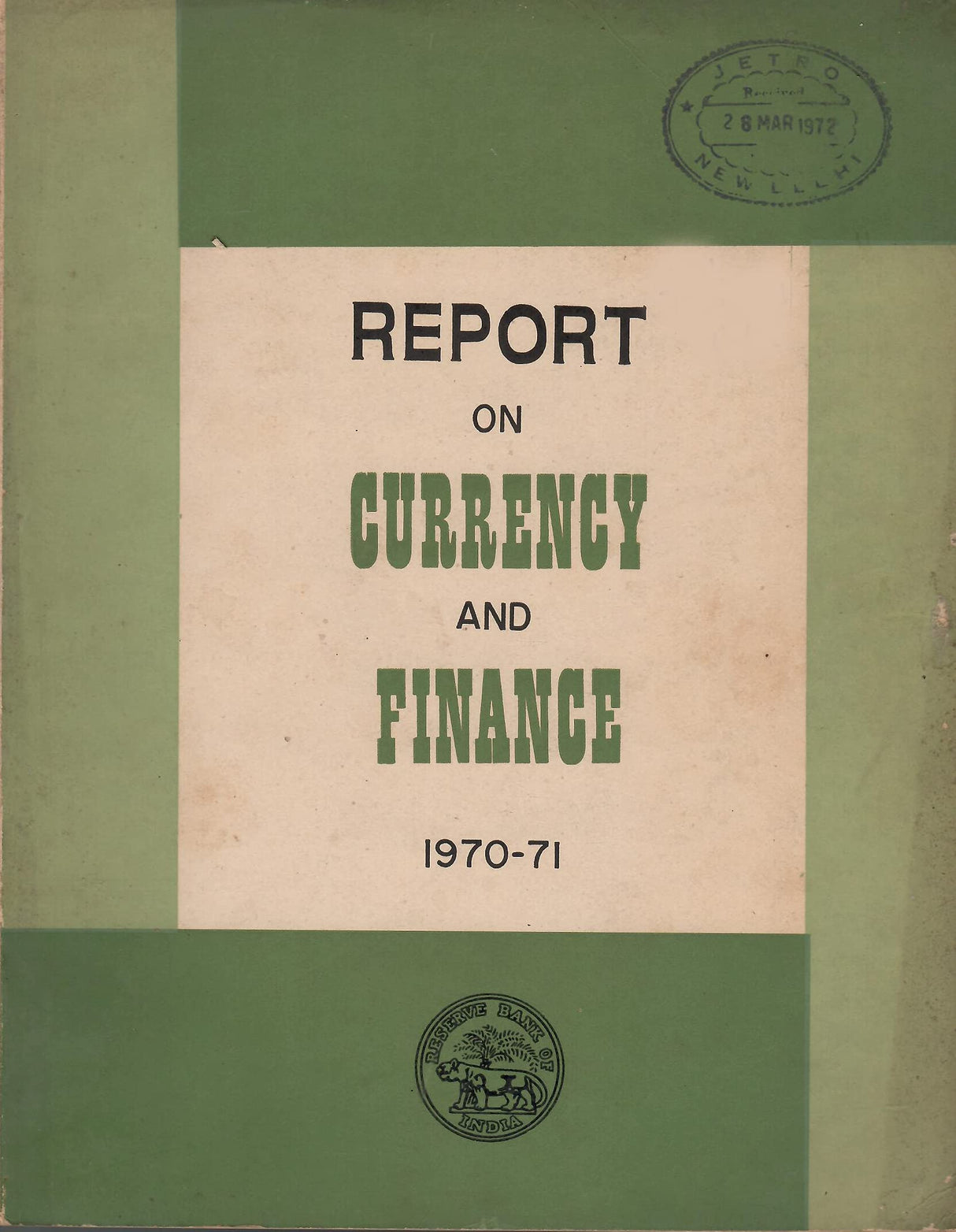 Report on Currency and Finance 1970-71 [Hardcover] RBI
