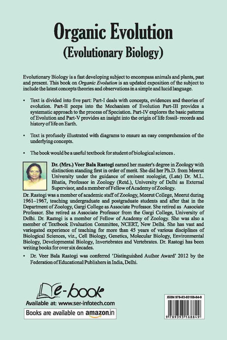 Organic Evolution Evolutionary Biology 15Ed (Pb 2024) - Retail Maharaj