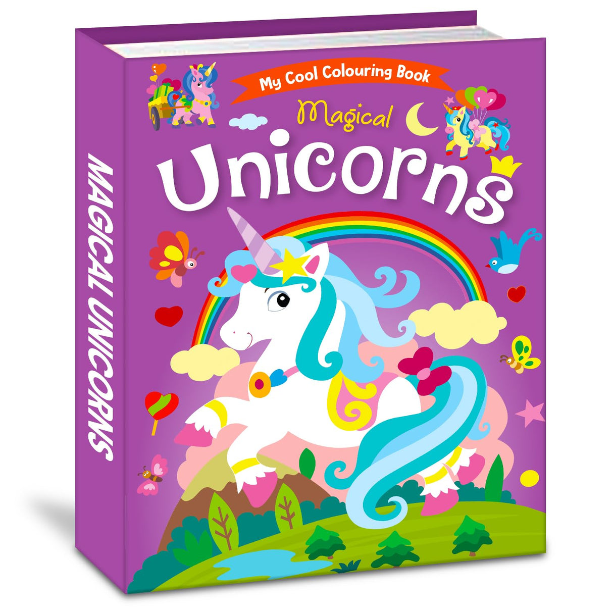 Hello Friend Books My Cool Colouring Book of Magical Unicorns: Jumbo Copy Colouring - Practice Drawing, Painting and Colouring with Reference for Kids - Retail Maharaj
