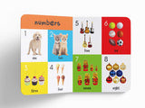 My First 4 in 1: Alphabet, Numbers, Colours, Shapes | Padded Board Book for Kids | Learn ABC, 123, Basic Colours & Shapes with Bright Pictures | Early Learning Book for Babies, Toddlers & Preschoolers | Ages 0–5 Years - Retail Maharaj
