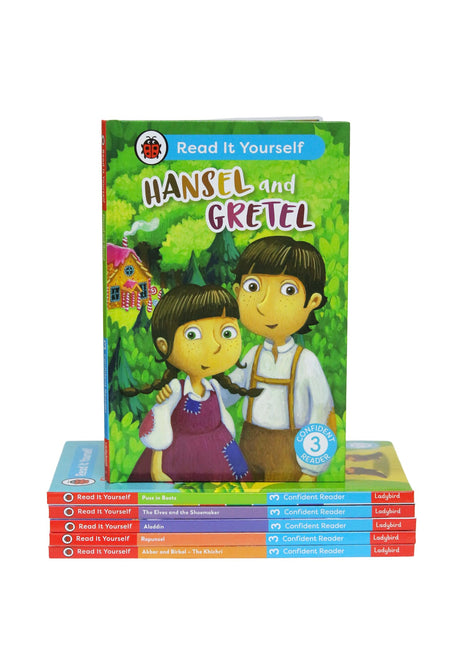 Read It Yourself with Ladybird: Confident Readers Level 3: 6 Books Collection Box Set (Akbar and Birbal, Aladdin, Puss in Boots, Hansel and Gretel, Rapunzel and The Elves and the Shoemaker - Retail Maharaj