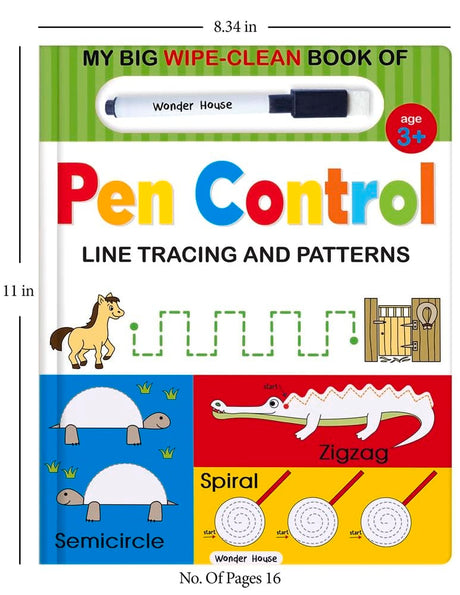 My Big Wipe And Clean Book of Pen Control for Kids : Line Tracing And Patterns - Retail Maharaj