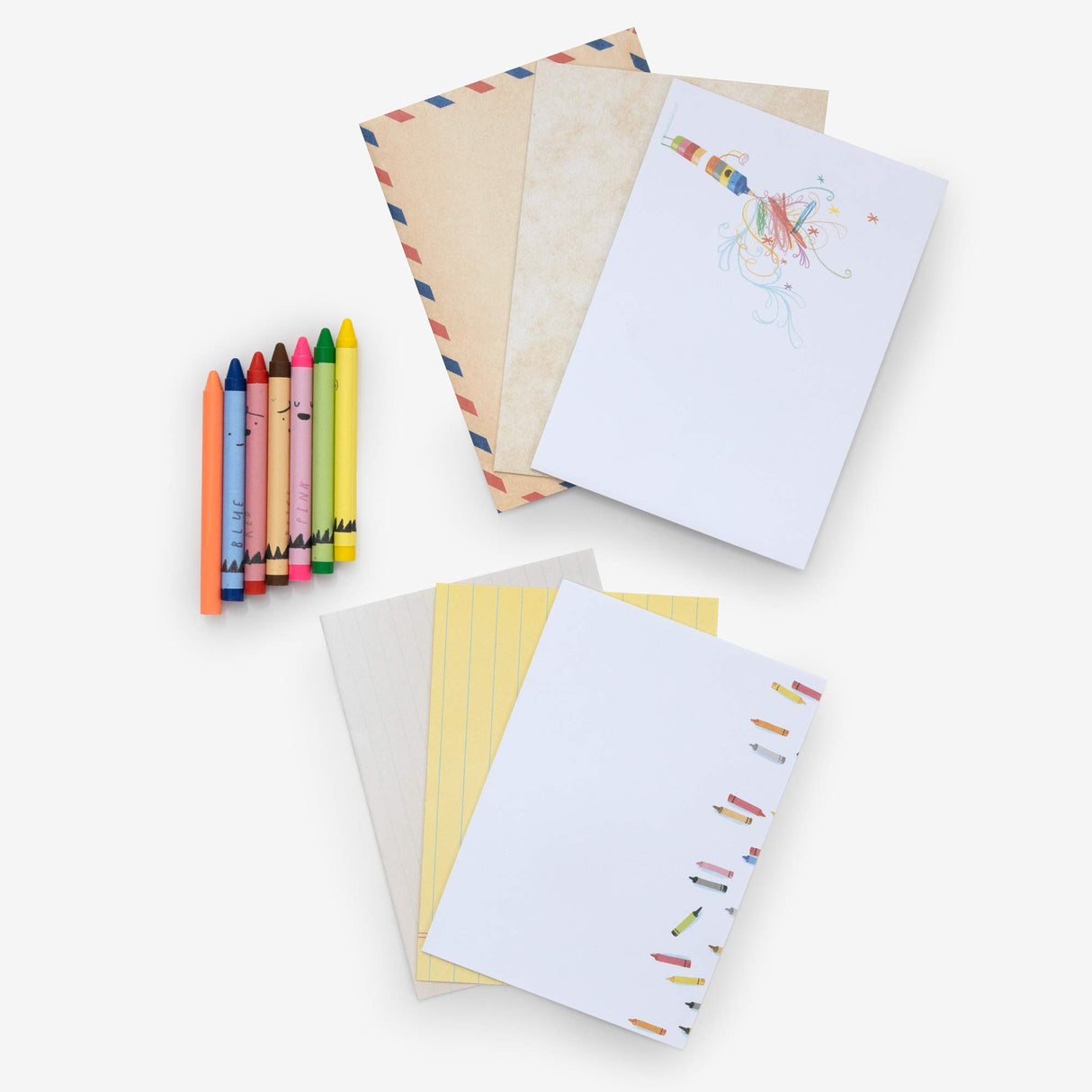 Bring the Crayons Home: A Box of Crayons, Letter-Writing Paper, and Envelopes - Retail Maharaj