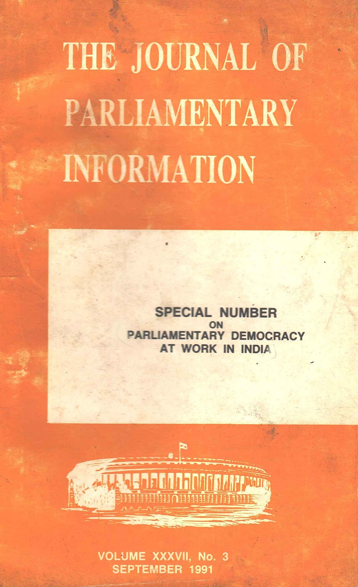 Parliamentary Democracy At Work in India (The Journal of Parliamentary Information ) [Paperback] Lok Sabha