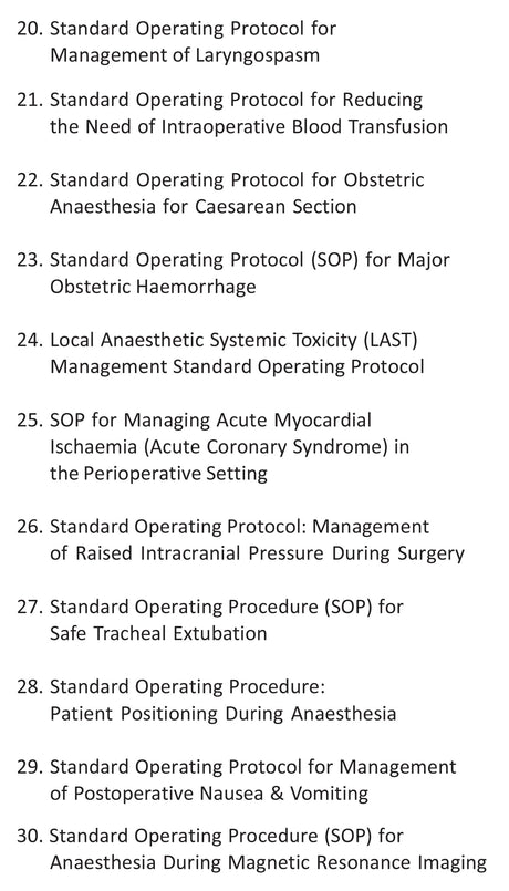 Standard Operating Protocols in Anaesthesia - Retail Maharaj