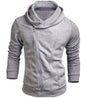 Sheng Xi Men Solid Cozy Zipper Cardigan Hoodie Sweatshirts Casual Outwear Light Grey XL - Retail Maharaj