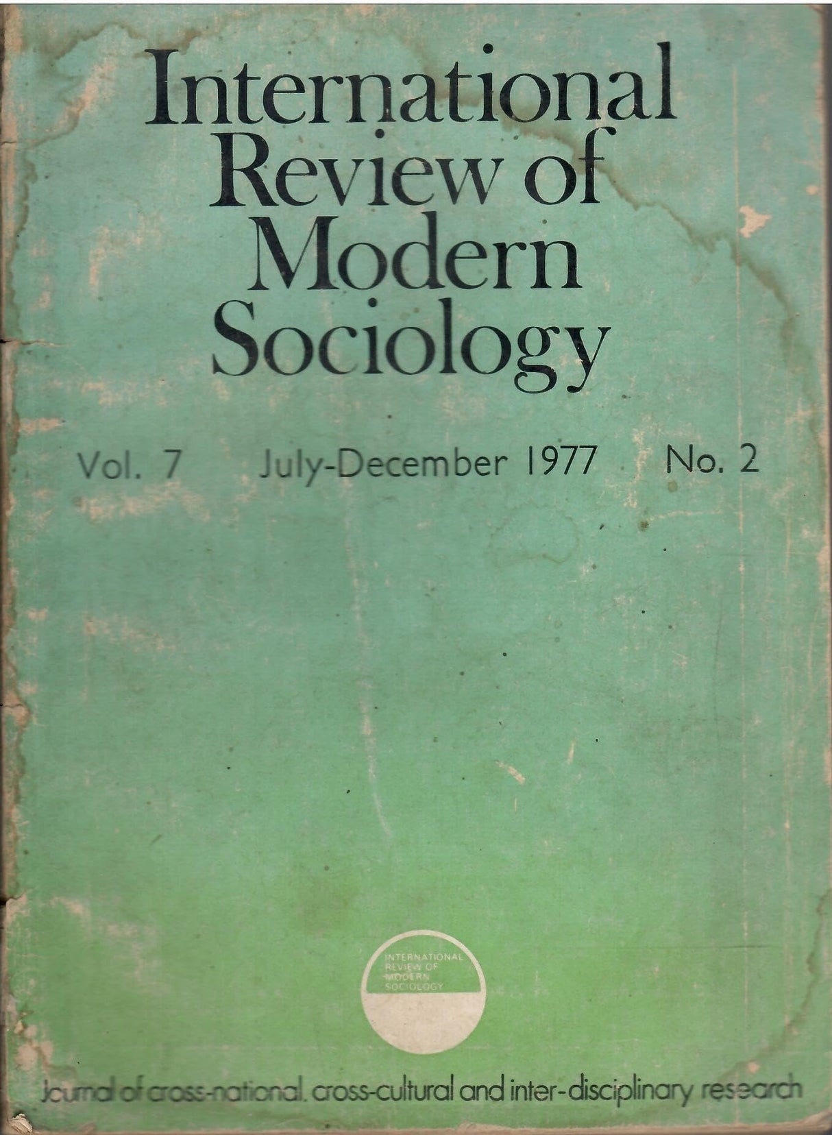 International Review Of Modern Sociology - Vol. 7 No. 2 - July-December 1977