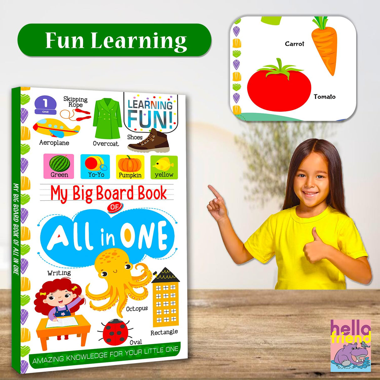 Hello Friend Books My Big Board Book of All in One : Simple and Vibrant Illustrations to Increase the Knowledge of Your Little One - Retail Maharaj