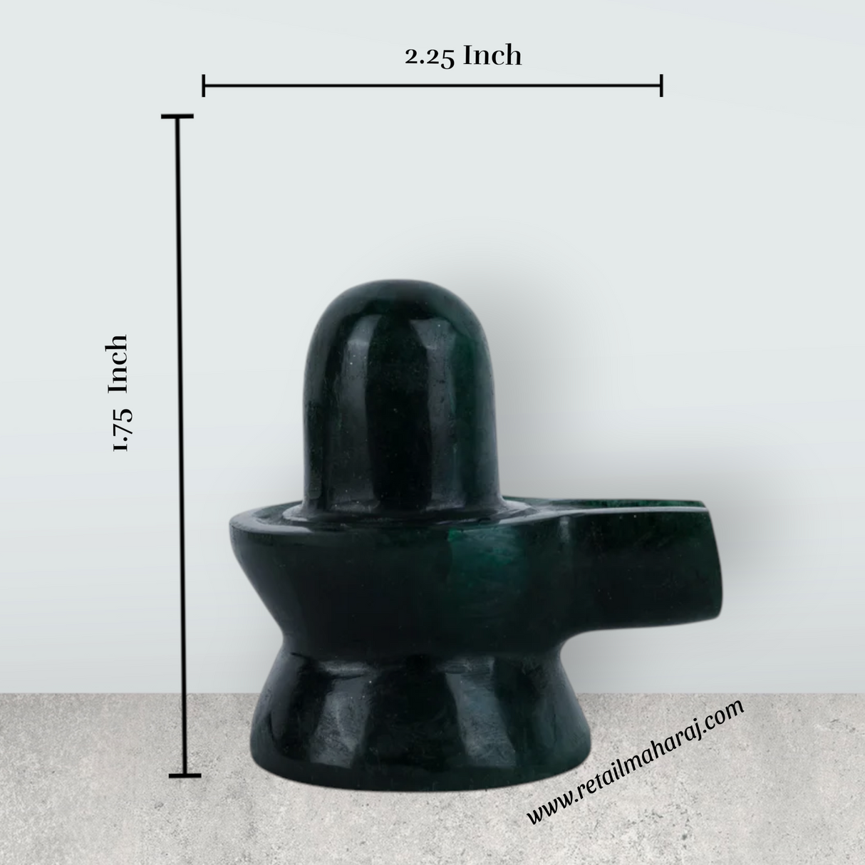 Green Zade Shiv Ling Murti - 2 x 2.25 Inches | Margaj Shiva Lingam Statue/ Shiv Ling Statue for Worship - Retail Maharaj