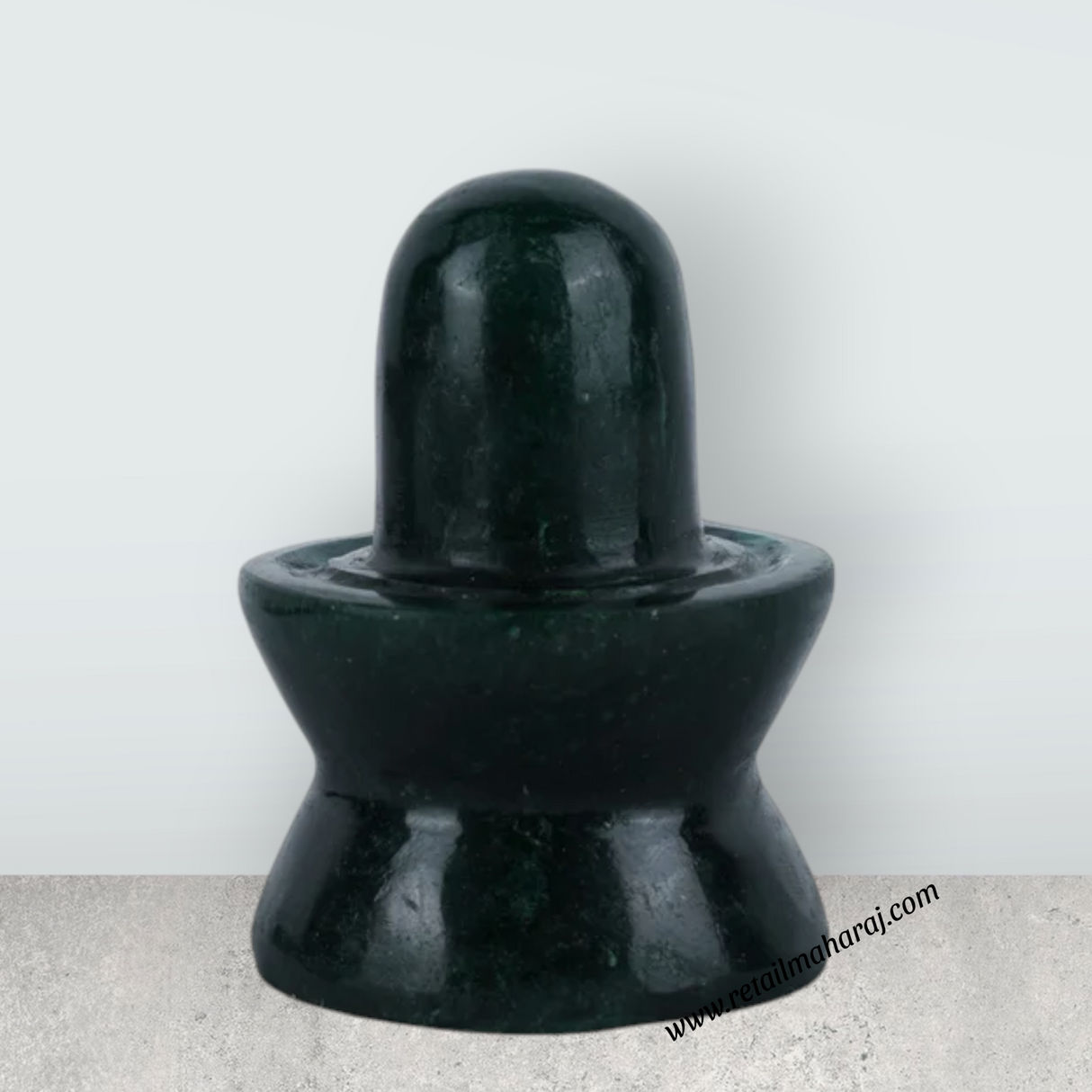 Green Zade Shiv Ling Murti - 2 x 2.25 Inches | Margaj Shiva Lingam Statue/ Shiv Ling Statue for Worship - Retail Maharaj