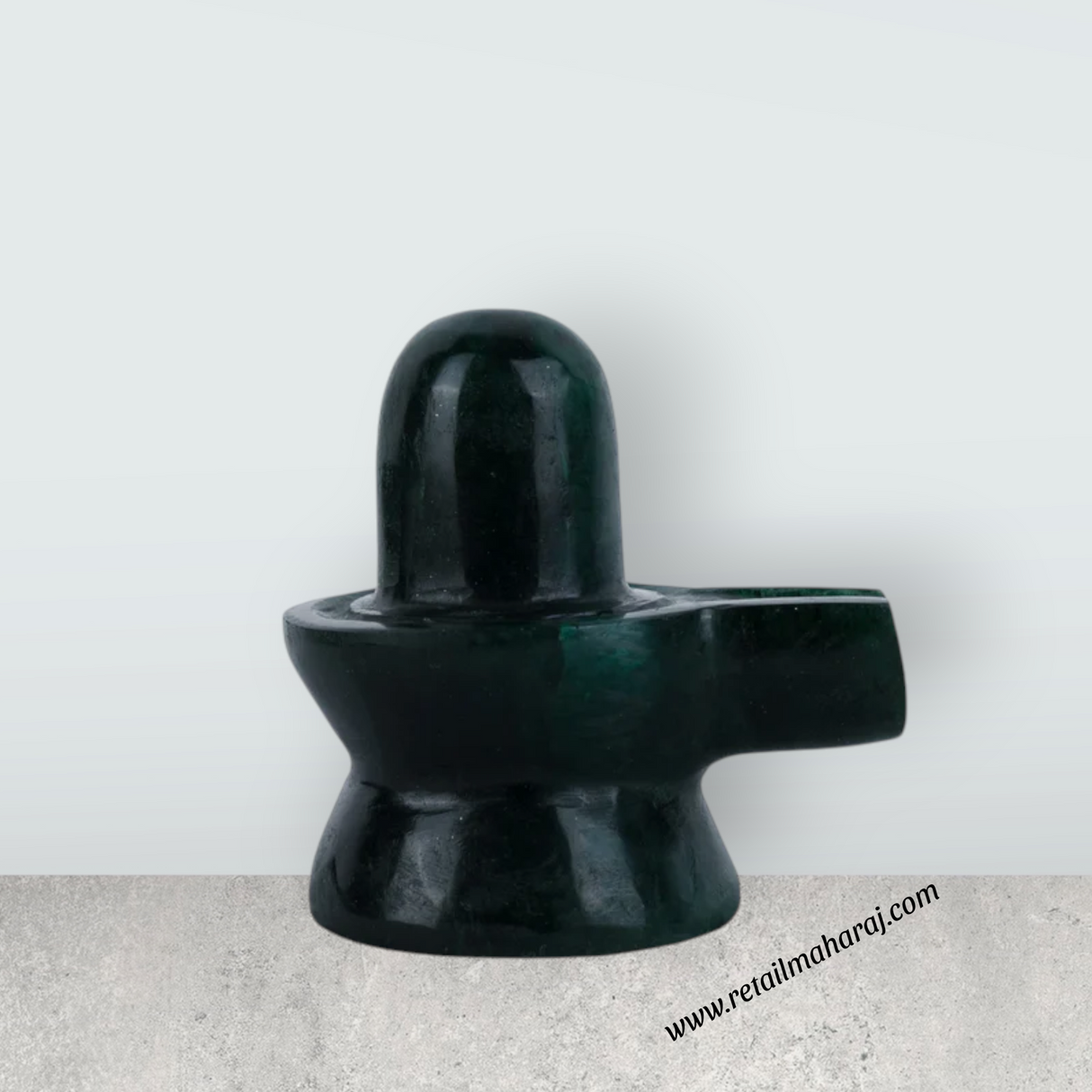 Green Zade Shiv Ling Murti - 2 x 2.25 Inches | Margaj Shiva Lingam Statue/ Shiv Ling Statue for Worship - Retail Maharaj