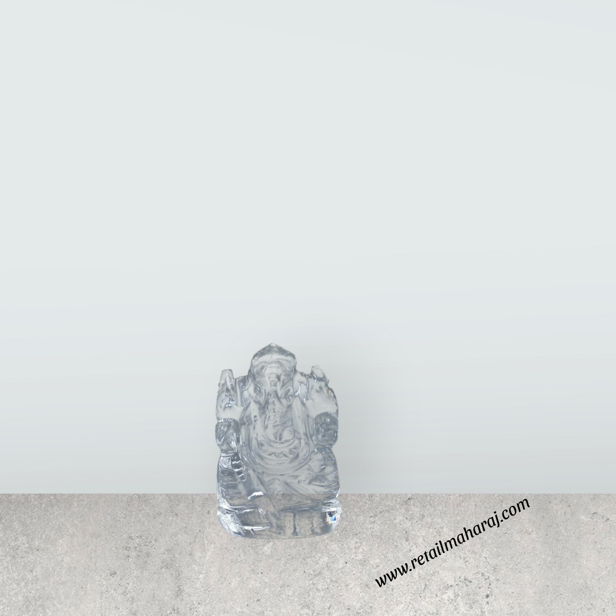 Sphatik Ganesh Murti - 1.5 x 1 Inches | Sphatik Ganpati Murti/ Spatik Vinayaka Statue for Pooja - Retail Maharaj