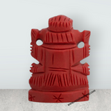 Coral Ganesh Murti - 1.25 x 1.25 Inches | Synthetic Ganpati Murti/Sitting Vinayaka Idol for Pooja & Car Dashboard - Retail Maharaj