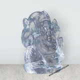 Sphatik Ganesh Murti - 2.5 x 1.75 Inches | Sphatik Ganpati Murti/ Spatik Vinayaka Statue for Pooja - Retail Maharaj