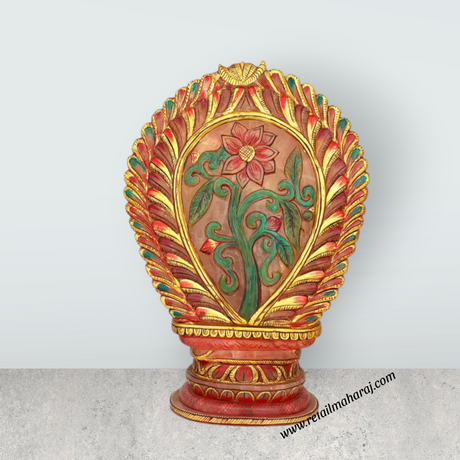 Ayyappan Sitting on Base Murti - 16 x 11 Inches | Rose Quartz Ayyappa Idol / Iyyapan Statue for Pooja - Retail Maharaj