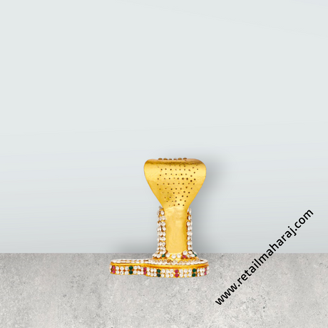 Shiv Ling Murti With Nagam - 3.25 x 2.75 Inches | Multicolour Stone & Beads Design Shiva Lingam Statue for Pooja - Retail Maharaj
