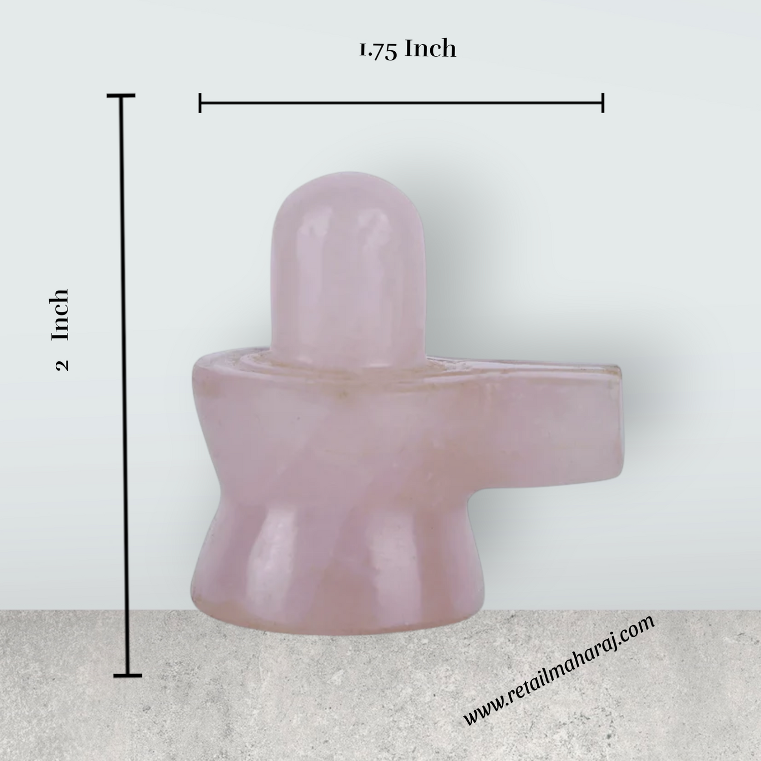 Rose Quartz Stone Shiv Ling Murti - 2 x 1.75 Inches | Crystal Shiva Lingam Statue/ Shiv Ling Idol for Worship - Retail Maharaj