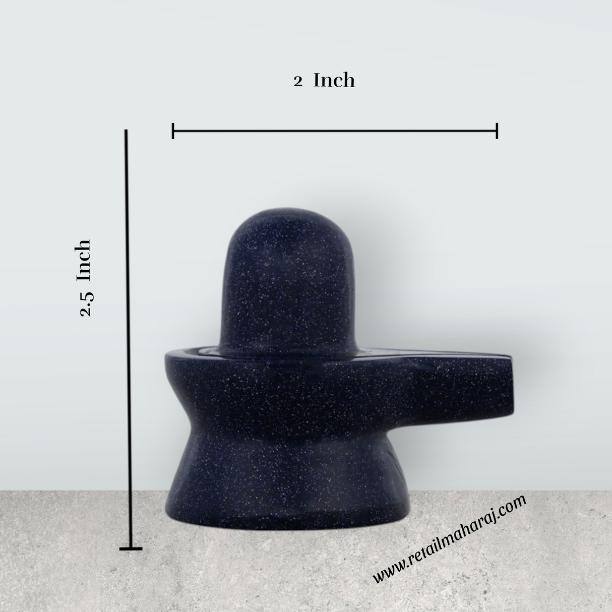 Blue Sunstone Shiv Ling Murti - 2.5 x 2 Inches | Shiva Lingam Statue/ Shivling Statue for Pooja - Retail Maharaj