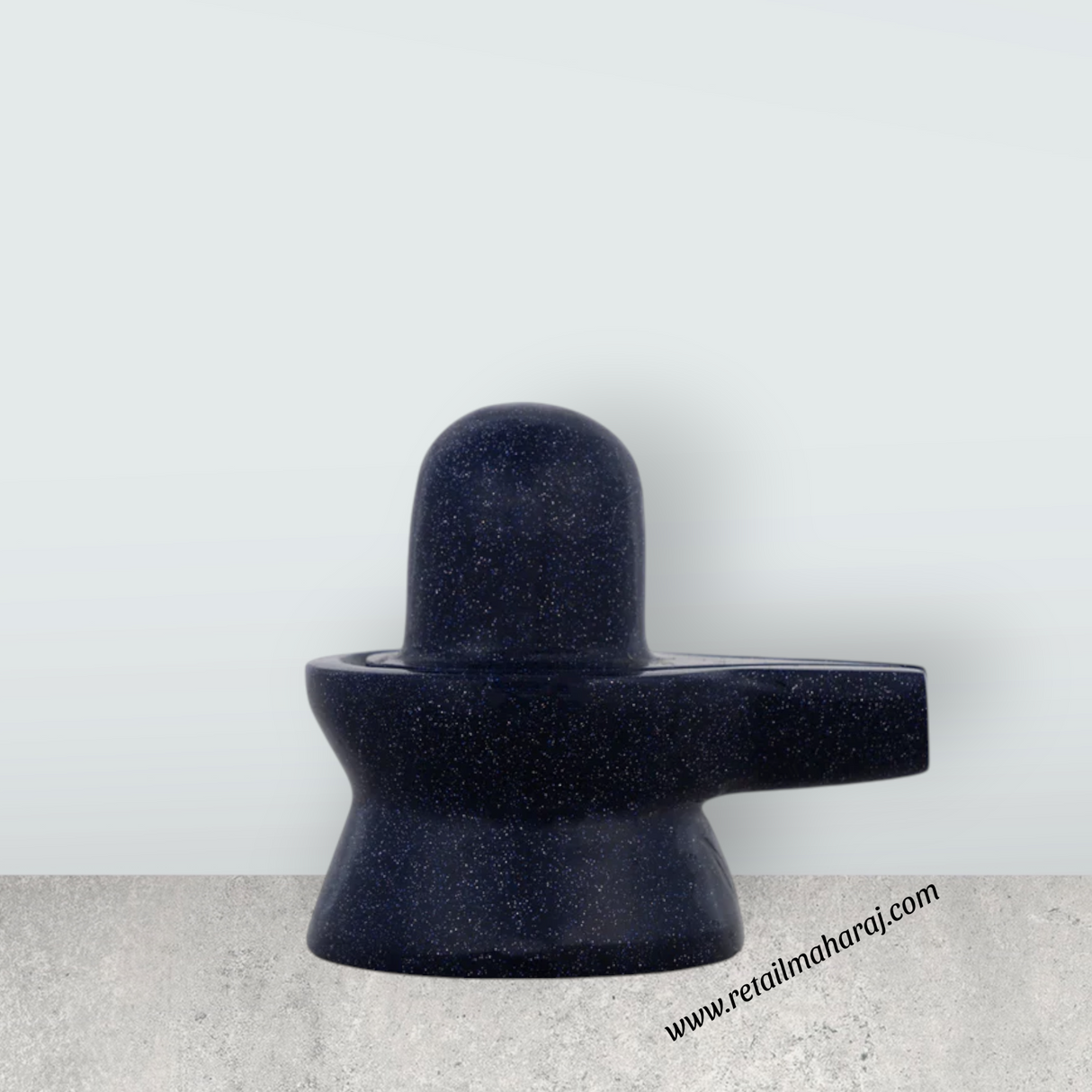 Blue Sunstone Shiv Ling Murti - 2.5 x 2 Inches | Shiva Lingam Statue/ Shivling Statue for Pooja - Retail Maharaj