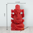 Coral Ganesh Murti - 1 X 0.75 Inch | Ganpati Murti/ Vinayaka Idol for Pooja Room and Car Dashboard - Retail Maharaj