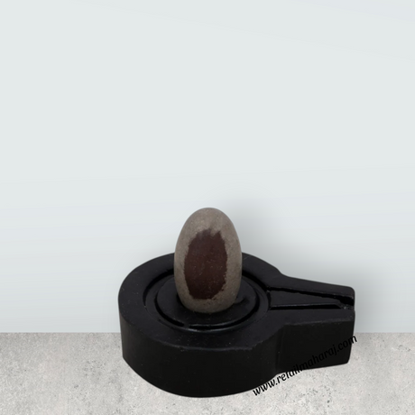 Avudaiyar Banalingam Pair - 2.5 x 3.5 Inches | Shiv Ling Stand/ Shivling Stand for Pooja/ 285 Gms Approx - Retail Maharaj