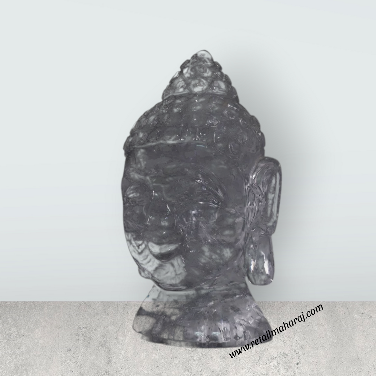 Buddha Head Statue - 6.5 x 3.5 Inches | Sphatik Buddha Face Idol / Head Of Buddha Statue for Home Decor - Retail Maharaj