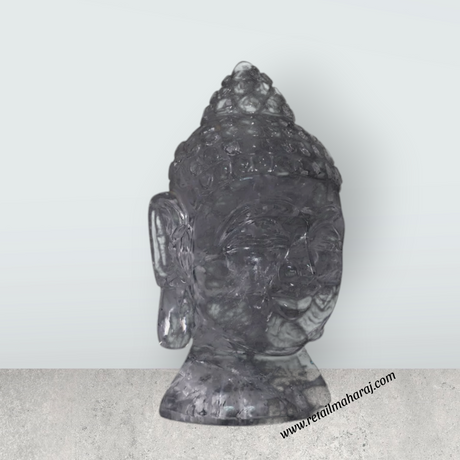 Buddha Head Statue - 6.5 x 3.5 Inches | Sphatik Buddha Face Idol / Head Of Buddha Statue for Home Decor - Retail Maharaj