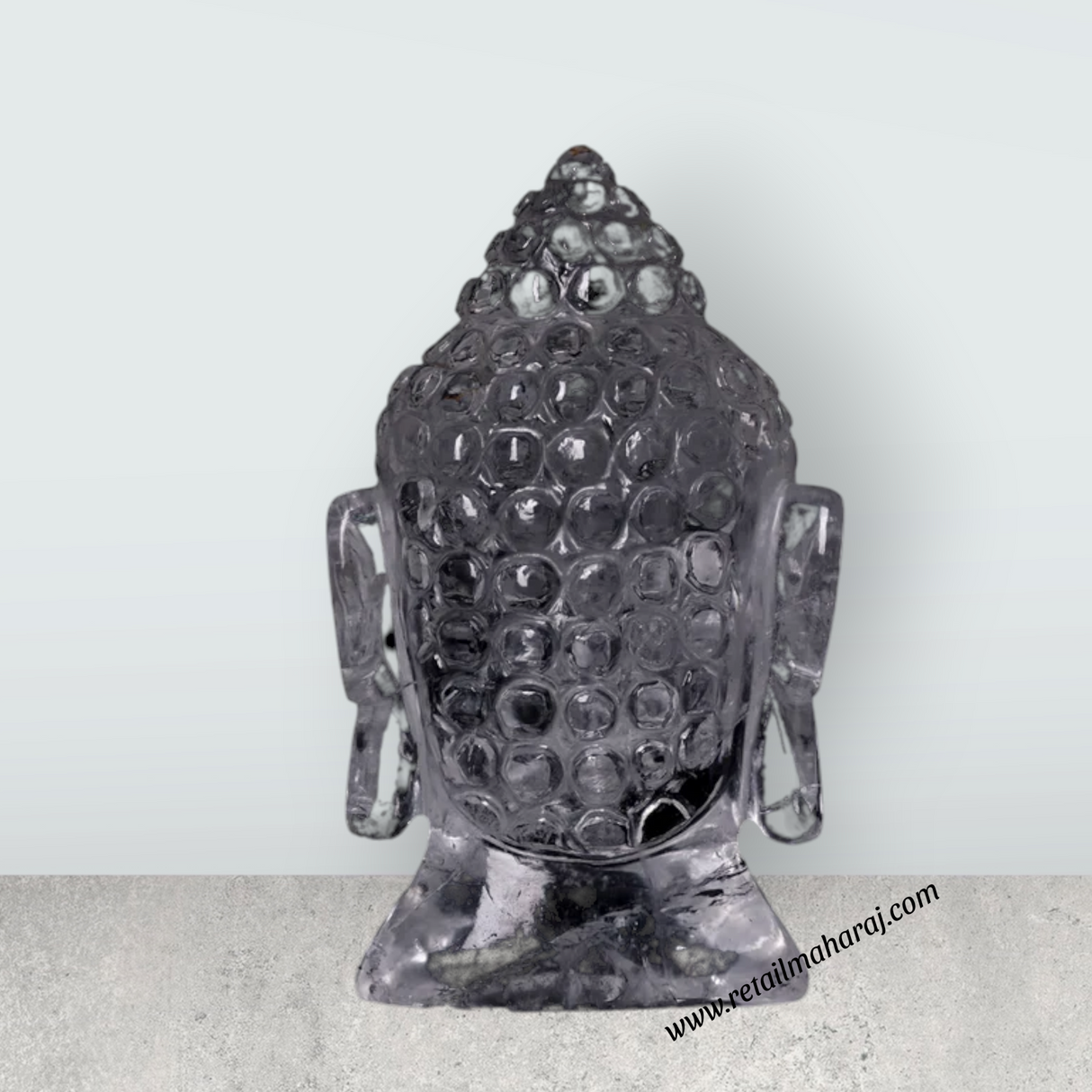 Buddha Head Statue - 6.5 x 3.5 Inches | Sphatik Buddha Face Idol / Head Of Buddha Statue for Home Decor - Retail Maharaj