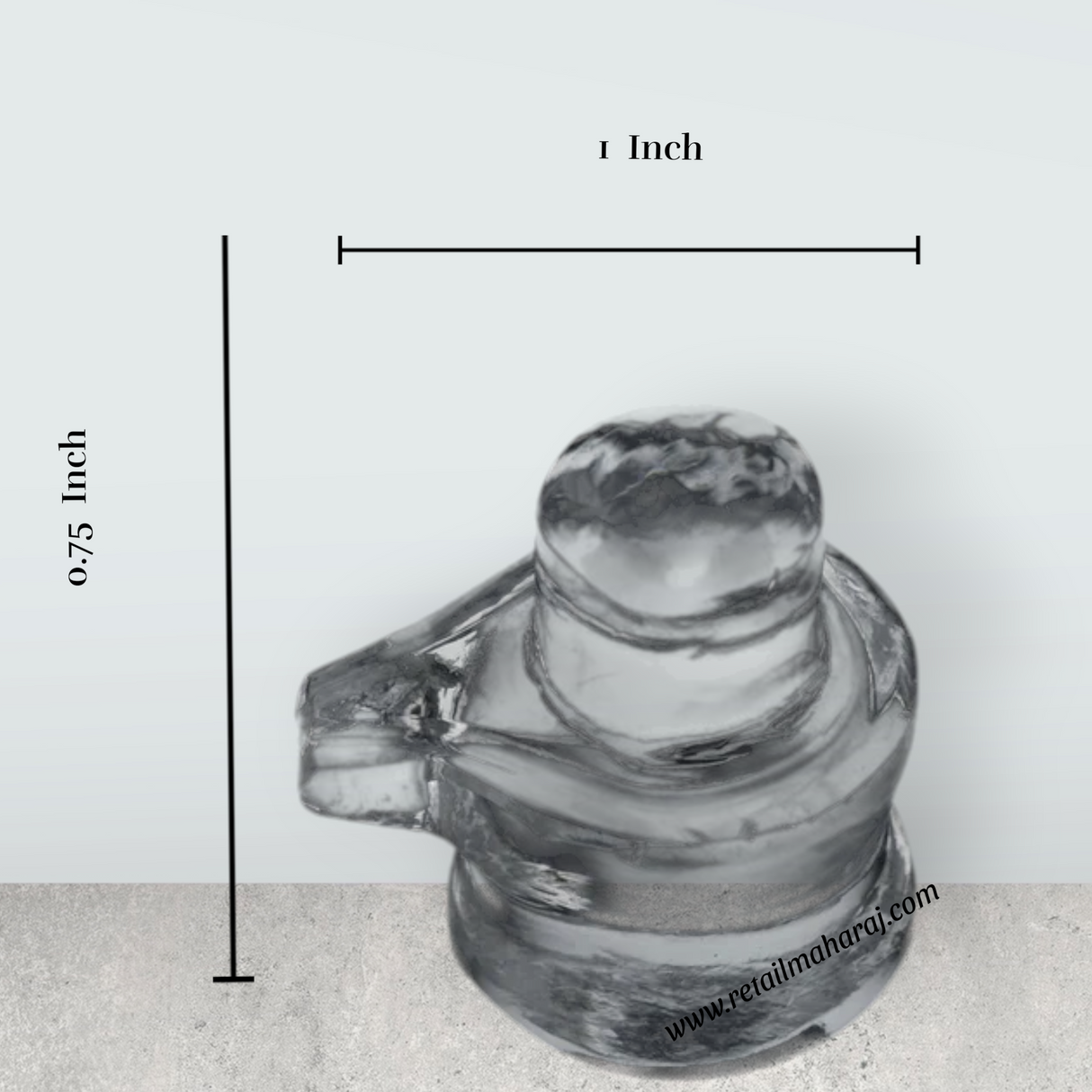 Spatika Lingam - 0.75 x 1 Inch | Spatika Shiva Lingam/ Spatika Shivling for Pooja and Worship - Retail Maharaj